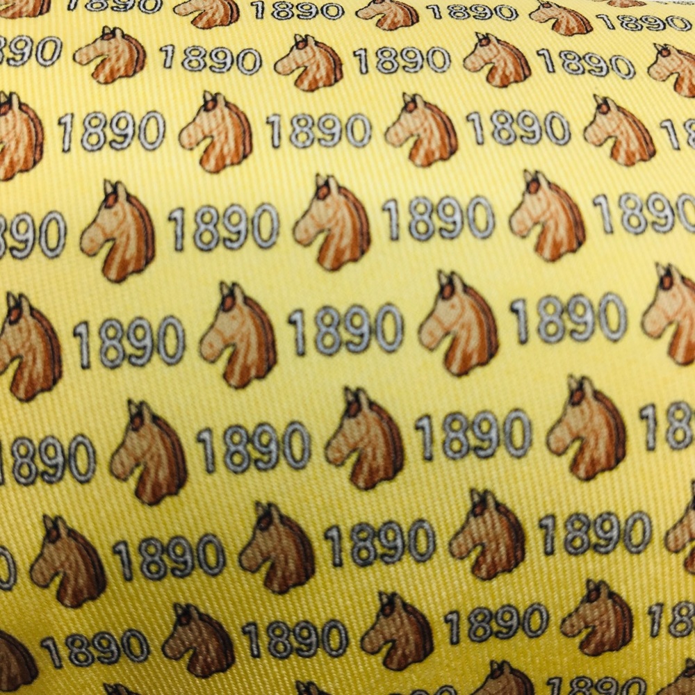 Vineyard Vines Yellow Horse Silk Tie